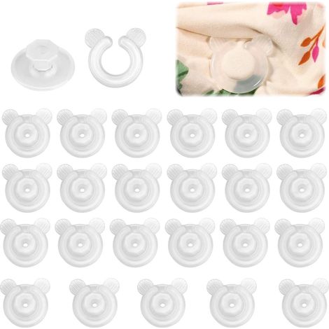 24 Bettdeckenclips – Robust – Bettdeckenklammern – Bettdeckenklemmen – Verhindert das Verrutschen Ihrer Bettdecke – Transparent (1/5)
