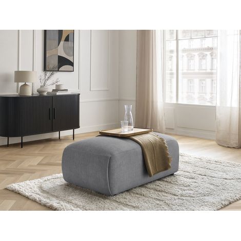 BOBOCHIC - Pouf petit JANA tissu velours Gris foncé (1/5)