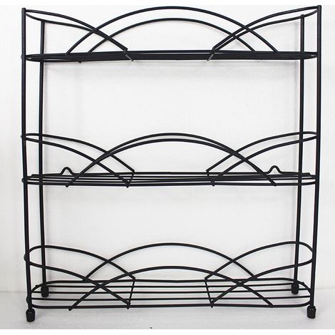 Rangement Epices - Support Etagere a Epices Noire - Parfait pour Stocker Les Épices et Les Herbes, Peut Contenir 21 Pots Range Epices Cuisine