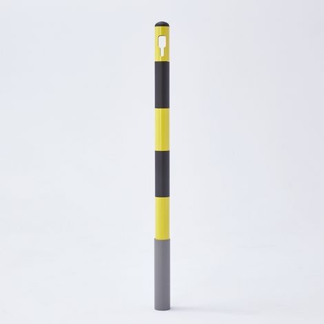 Potelet métal jaune et noir à sceller HT 100 cm (1/3)