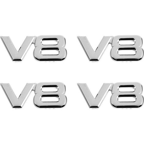 4x 3D-Aufkleber 7,5x3,5cm Auto-Heckemblem Abzeichen V8 Automatik
