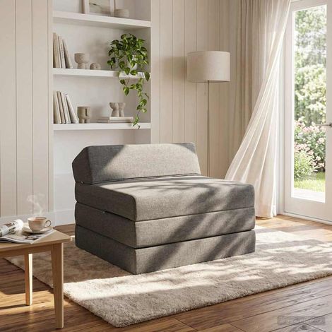 Sofá Cama Plegable Gris Claro 200 x 70 x 10 cm Tela (1/5)