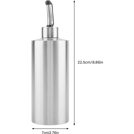 Bouteille en acier inoxydable de 550 ml pour huile, vinaigre et sauce, distributeur de sauce, articles de cuisine pour la maison (A) (1/5)
