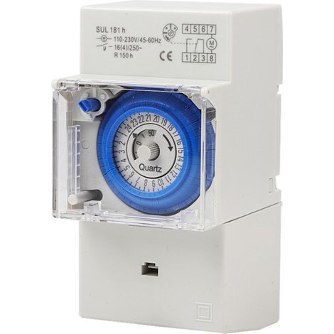 1 Temporizador mecánico, interruptor horario programable de 24 horas, resistente al agua IP44, 230 V CA, para uso en exteriores, jardín. (1/5)