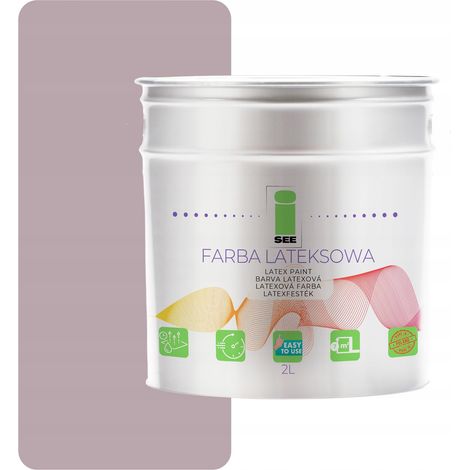 PITTURA MURALE AL LATTICE PER INTERNI, COLORE ERICA, PRODOTTO LUCIDANTE, 2L (1/5)