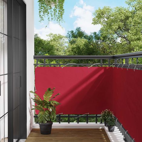 Pantalla de Balcón Rojo 100 x 500 cm Tela Oxford