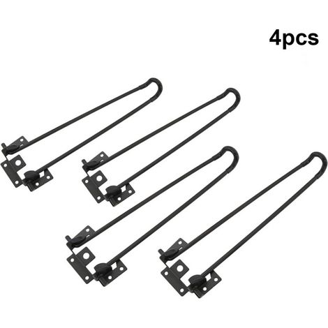 4 Pièces Pieds de Table Pliants en Épingle à Cheveux, Pieds de Support à Deux Tige en Métal Lourd Noir Accessoires de Meubles de Bricolage Banc/Pieds de Table d'Ordinateur Hauteur 51 cm..DEBUNS
