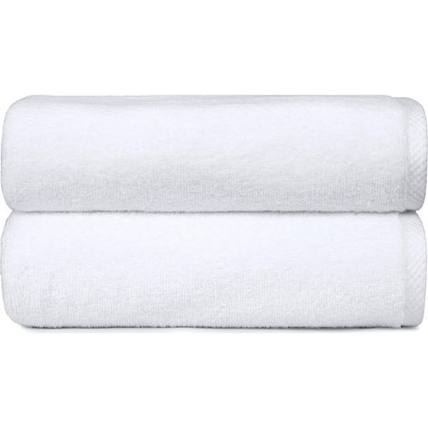 Lot de 2 Serviettes de bain 100 % coton, 70 x 140 cm (1/5)
