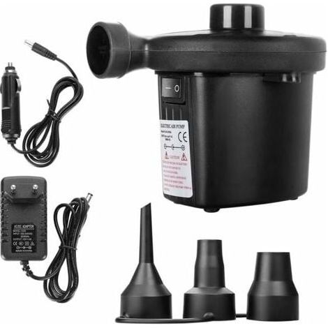 Inflator Electric Air Pump, 2 in 1 Electric Deflator, Fast Portable Air Pump, Electric Inflator with 3 Nozzles for Air Mattress, Suitable for Mattress, Waterbed, Marine Inflator MUMU (1/4)