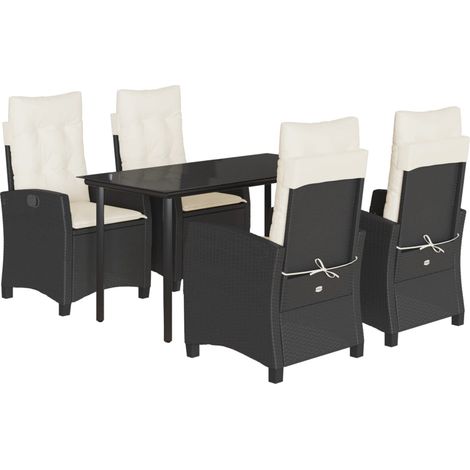 Maison Exclusive - Set de muebles jardín 5 pzas con cojines ratán (1/5)
