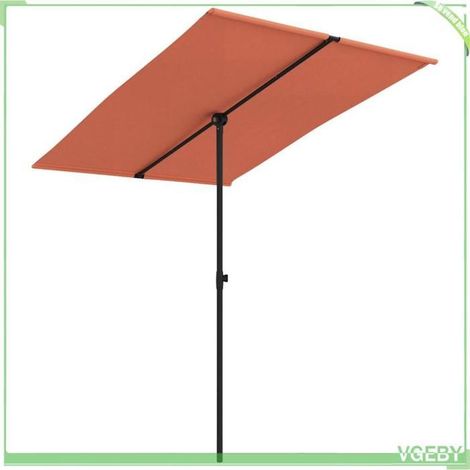 Parasol de jardin - FAFEICY - 47341 - Rectangulaire 200x150 cm - Mât aluminium - Hauteur réglable 105-215 cm (1/5)