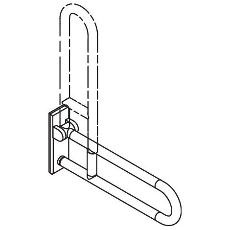 HEWI 801.50D207 98 poignée d'appui rabattable mobile (1/3)
