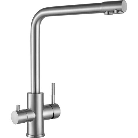 Robinet de Cuisine Purificateur d'eau pour l'Eau Chaude/Froide et l'Eau Filtrée - 3 en 1 Mitigeur de Cuisine avec 2 Leviers de Commande Séparés (1/5)