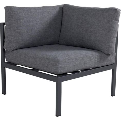 Module Canapé d'Angle de Jardin "Copacabana" 74cm Noir (1/5)