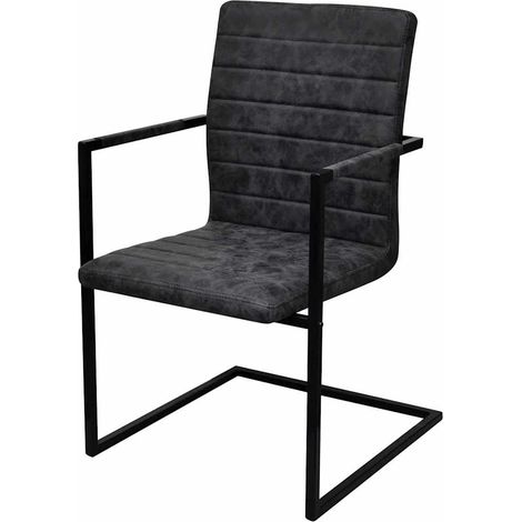 Maison Exclusive - Freischwinger 4 Stk. Schwarz Kunstleder (1/5)