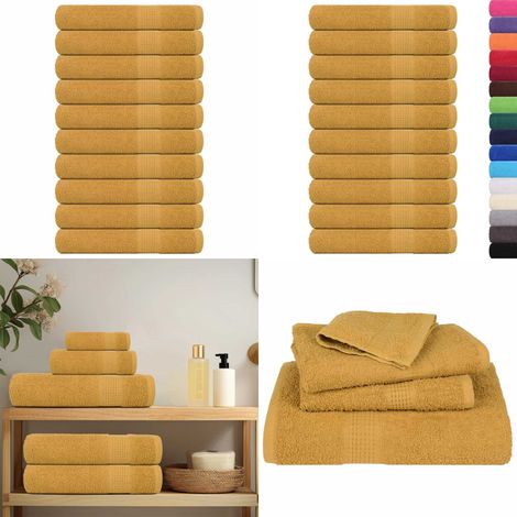 vidaXL Handtücher 10 Stk. Golden 100x200 cm 360 g/m² 100% Baumwolle (1/5)