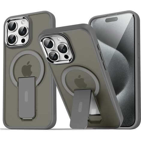 (iPhone 14 Plus, Gris) Coque magnétique pliable MagSafe pour iPhone, dos semi-transparent mat (1/5)