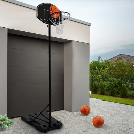 Canasta de baloncesto sobre soporte, altura regulable de 240 a 305 cm