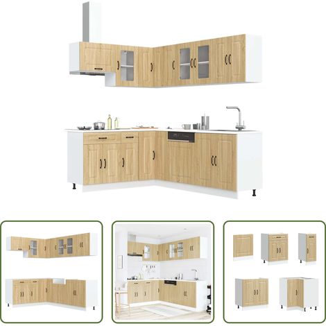vidaXL Armoires murales - Ensemble d'armoires de cuisine 11 pcs Kalmar bois d'ingénierie (1/5)