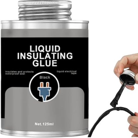 Caoutchouc liquide noir, colle isolante, ruban électrique liquide, mastic, ruban isolant liquide, ruban isolant noir, isolant liquide résistant à la chaleur (1/5)