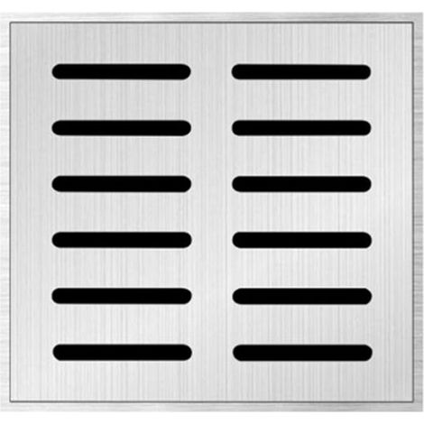 Flush Mount Manhole Cover Stainless Steel Drain Grille for Outdoor Drainage Roadside Driveways Parking Lot Street Ditch Gully Silver (150×150×20×2mm) (1/5)