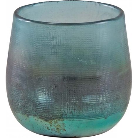 Photophore en verre teinté turquoise (1/5)