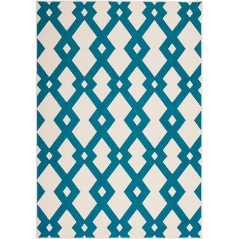Tapis tissé 100 ivory turquoise - 160 x 230 cm (1/4)