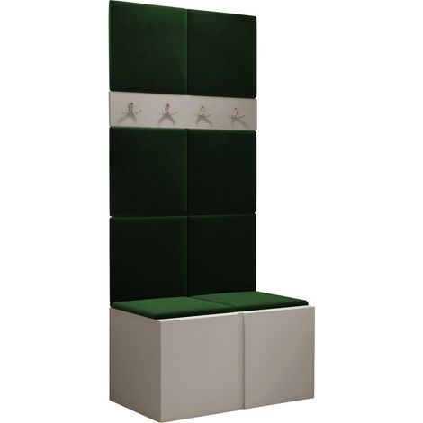 Conjunto para recibidor Pinis IV, Polo 889, 186x84x46cm, Tapiz, Aglomerado laminado, Colocada, Montada en la pared (1/5)