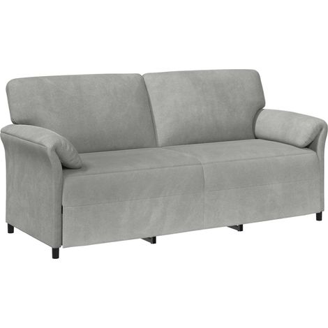 3-Sitzer-Sofa Hellgrau 198 x 83 x 95 cm Samt vidaXL (1/5)