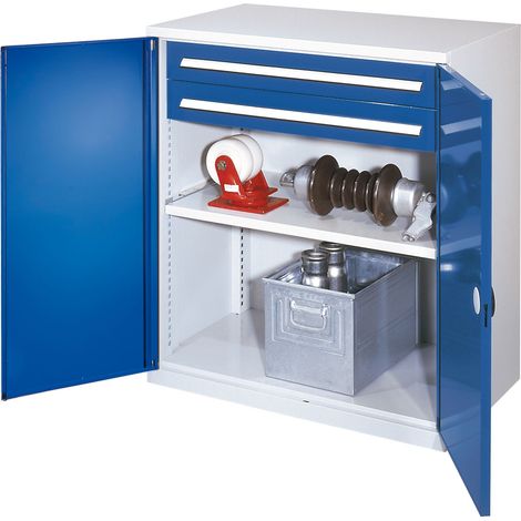 Kappes Schwerlast-Beistellschränke ohne Mitteltrennwand 1110x1000x600mm Modell 61 Doppelwandtüren enzianblau