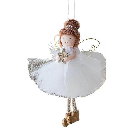 Weihnachtsschmuck: Engelmädchen, Tüllrock, festliche Dekoration, Weihnachtsschmuck mit goldenen Flügeln für Wohnzimmer B (1/5)