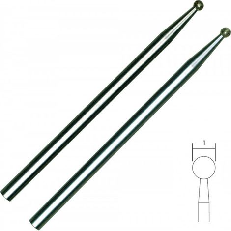 Proxxon – Fraise diamantée ronde Ø 1mm – Pour meulage, gravure et ciselage – Acier inox et revêtement diamanté – Lot de 2