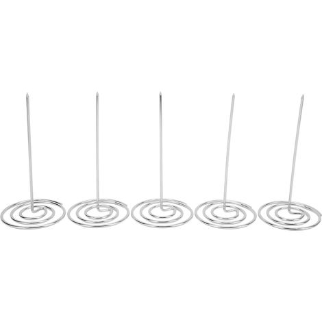 5PCS Receipt Holder Wear Resistant Anti Corrosion Recyclable Check Spindle for Office KitchenSilver (1/5)
