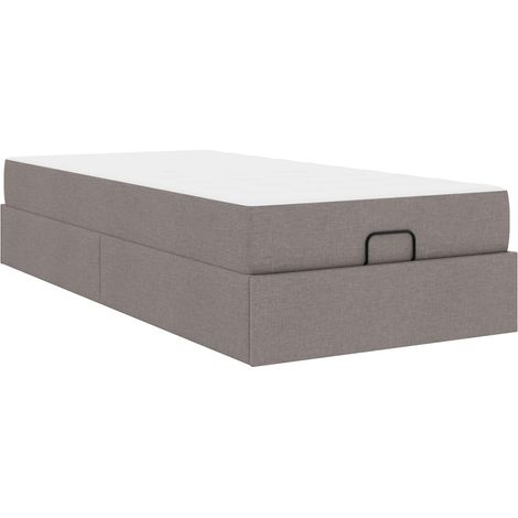 Maison Exclusive - Bettgestell mit Matratze 2 pcs Taupe Stoff