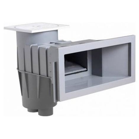 Hayward – Skimmer de piscine grande meurtrière pour béton/liner – Raccordement 2" femelle – Volet silencieux – Gris clair