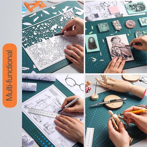 Planche à découper en PVC auto-cicatrisante, tapis de découpe rotatif double face, outil de loisirs créatifs et de sculpture