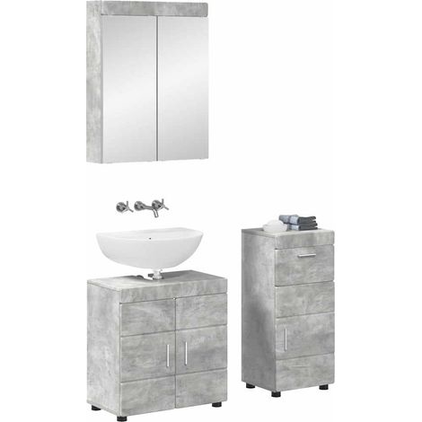 Maison Exclusive - Badezimmermöbel-Set TULUM 3 stk. Beton Grau 60 (1/5)