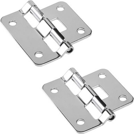 Juego de 2 bisagras metálicas resistentes para tapas desmontables de maletas de transporte, color plata, 5,85,1 cm, material hierro. (1/4)