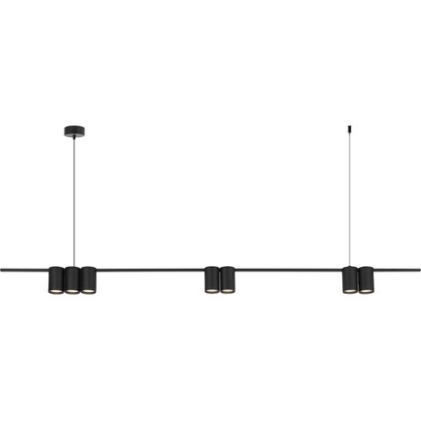 Suspension noire barre 7 spots GU10 8W Genesis Milagro (1/5)