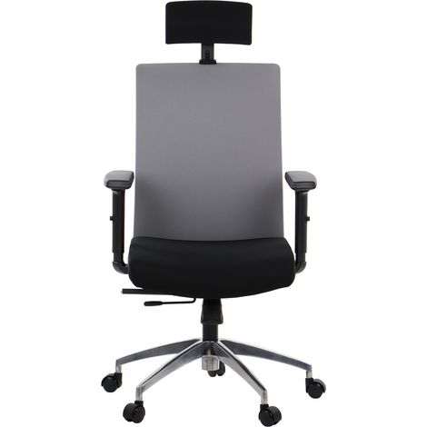 Silla giratoria Riverton F/H/AL con asiento extensible - varios colores - negro-gris (1/4)