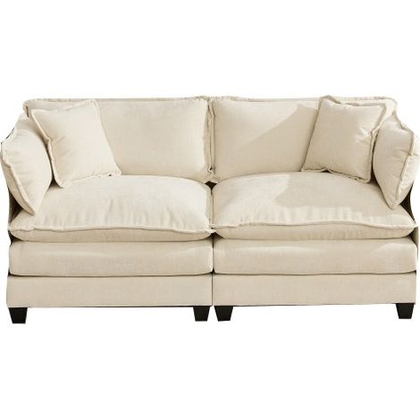 Canapé d'angle Cloud 2 places (accoudoirs non inclus), canapé moderne, idéal pour le salon, la chambre et l'appartement, coussin d'assise double couche confortable, tissu chenille respirant, beige, DE (1/5)