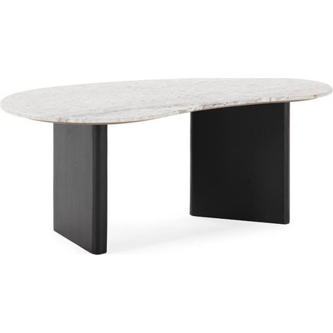 Table basse organique en marbre et manguier - Noir et brun (1/5)