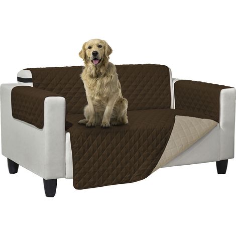 Copridivano Trapuntato Queen Antimacchia Double Face Marrone-Crema, misuraPoltronacoloreMarrone-Crema (1/3)