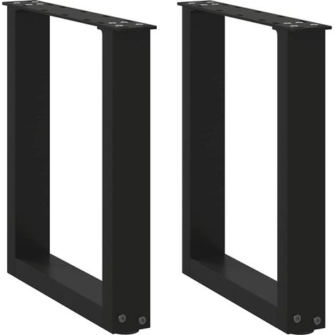 Couchtischbeine U-Form 2 Stk. Schwarz 28x(42-43) cm Stahl