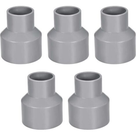 50mm x 32mm Réducteur Tuyau PVC Raccord Couplage Accouplement Moyeu Par Moyeu DWV Gris 5Pcs (1/3)
