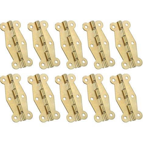 Petites Charnières Mini de Boîte Vintage 49mm, 10 Pcs 90 Degré Charnières de Papillon pour Boîte à Bijoux, Quincaillerie avec Vis pour Armoire, Boîte en Bois, Tiroir, Doré (1/4)