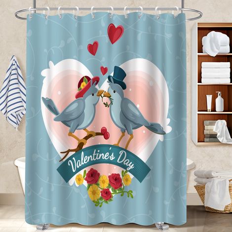Voile de douche fluide en polyester 180x180 poids aux ourlets séparation douche pour maison de campagne (1/5)