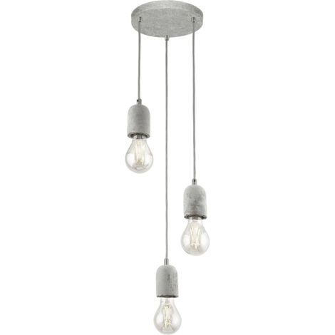 La'mpara silvares large e27 colgante, para uso interior en metal gris 95523 (1/3)
