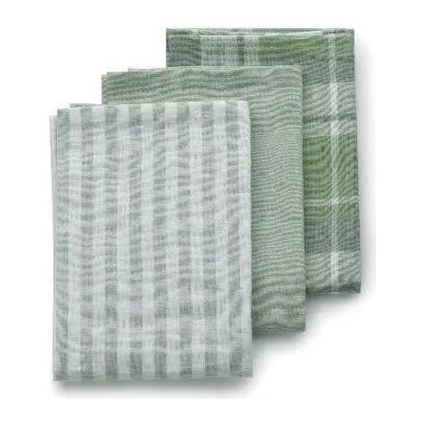 Kela Pasado lote de 3 paños de algodón verde oliva 65x45 cm
