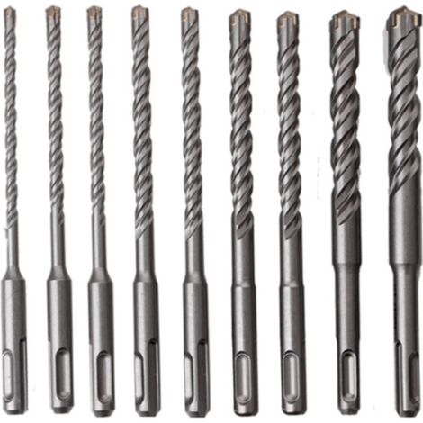 XEPHO Lot de 9 forets SDS Plus pour Forets à Béton SDS Plus, jeu de forets Possède 7 tranchants5/6/6/8/8/10/12/14/16x160mm, À utiliser sur béton, briques, pierre et carreaux de céramique (1/4)